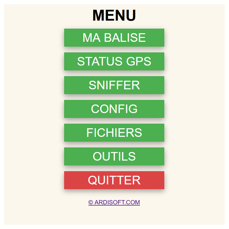 Menu principal Menu principal